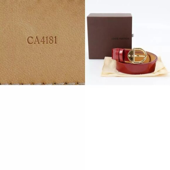 LOUIS VUITTON ceinture belt M6980 Pomdamul Red Monogram Vernis Women - Picture 13 of 16